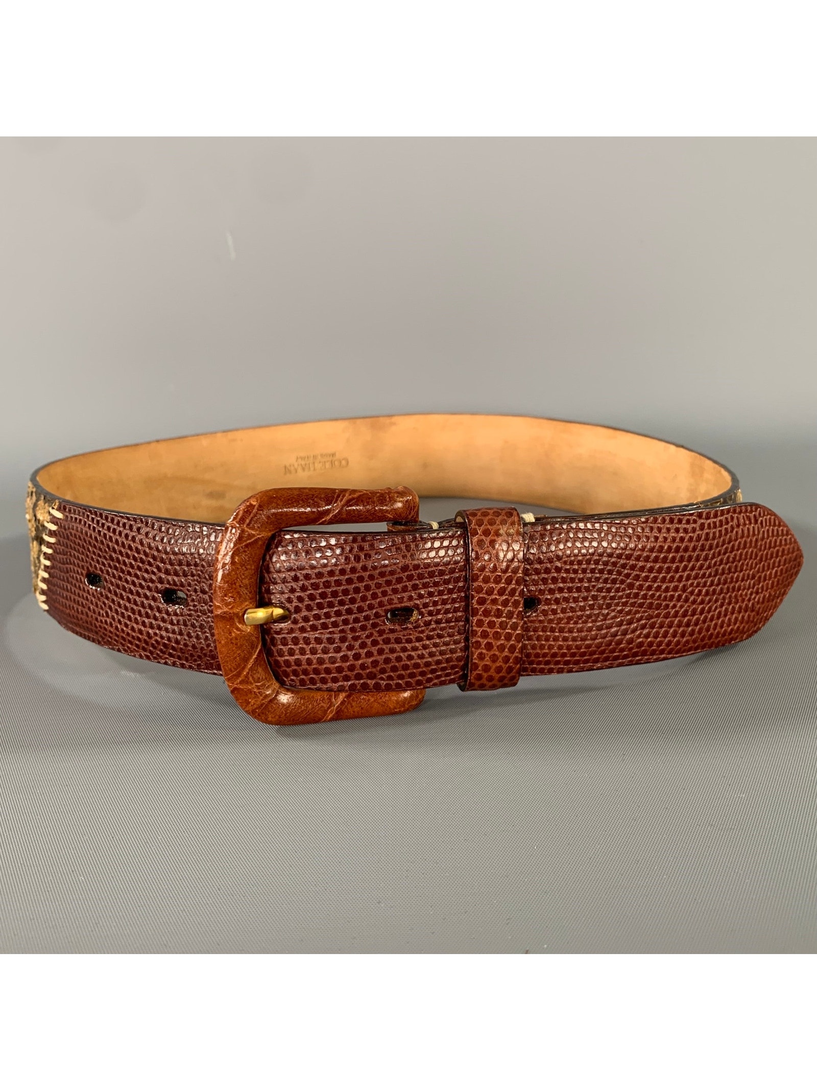 Cole Haan Waist Size Xs Brown Tan Snakeskin Leather Belt